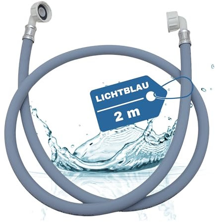 Lichtblau 2959 Tuyau d'arrivée d'eau pour machine à laver et lave-vaisselle Raccord coudé 3/4 avec joint de tuyau d'arrivée d'eau 2 m