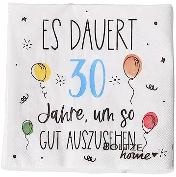 20 Servietten zum Geburtstag, 17x17cm, 3lagig; Papier (30)