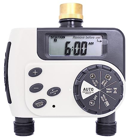 GNCGarden Orbit 94148 Buddy II Programmeur d'irrigation numérique - Programmeur d'arrosage à deux ports - Programmeur d'irrigation à piles