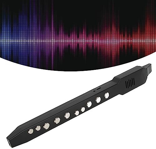 Digitales Blasinstrument, Elektronisches Saxophon Set mit Abnehmbarer Düse, Wiederaufladbarem MIDI Konnektivität, 10 Töne und 12 Begleitungen (Schwarz)