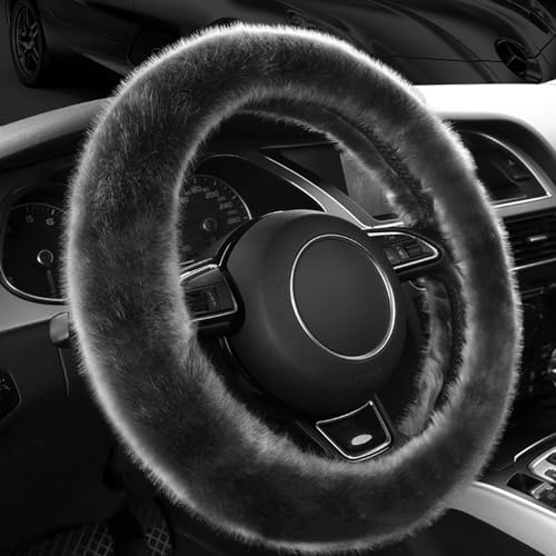Lenkradbezug Plüsch,Auto Lenkradhülle,Abdeckung Lenkradschoner,Lenkradabdeckung,Lenkradbezug Auto,Lenkradabdeckung Winter,Universal Lenkradabdeckung für Die Meisten Autos