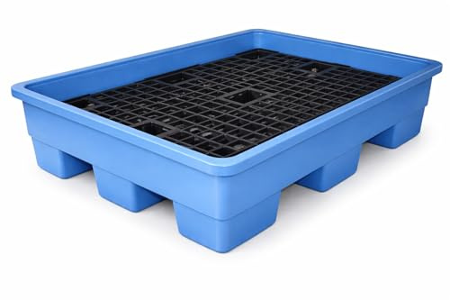 HELGUEFER-Cubeto de retención de 150 Litros para 2 bidones 220 litros L.1300, A.900, h.230 mm.