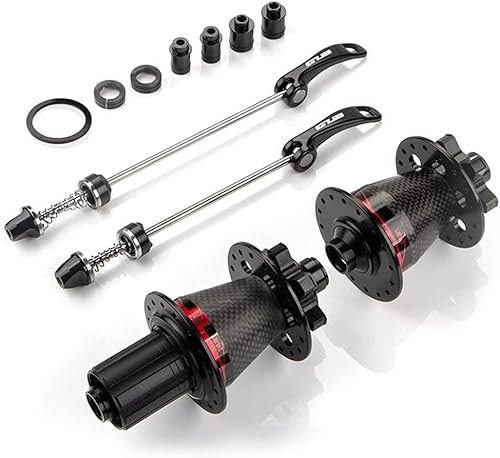 RUTAVM Schnellspanner Carbonfaser-MTB-Fahrradnaben, 32-Loch-Scheibenbremsnabe, QR/Steckachse, vorne und hinten, Fahrradnaben-Set, 8–13 Gänge