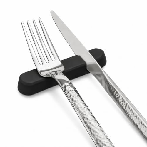 MAQA 6 pz Poggia posate da tavolo 8 cm in melamina, appoggio posate tavola nero, grigio o bianco, Portaposate ristorante Nero
