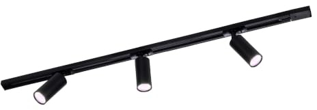 Ledvion Schienensystem lampen 1m 1-Phasen Schwarz 3-flammig RGB | Mit Leuchtmitteln geliefert fuer Wohnraum Kueche und Essbereich