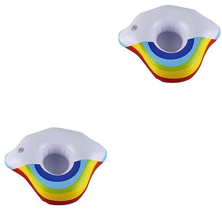 8 Piezas montaña Rusa Flotante Tazas Bebida Flotador para Piscina Bandeja Inflable para Servir Bebidas Bebida Flotante para Fiesta en la Piscina portavasos de PVC Abaodam