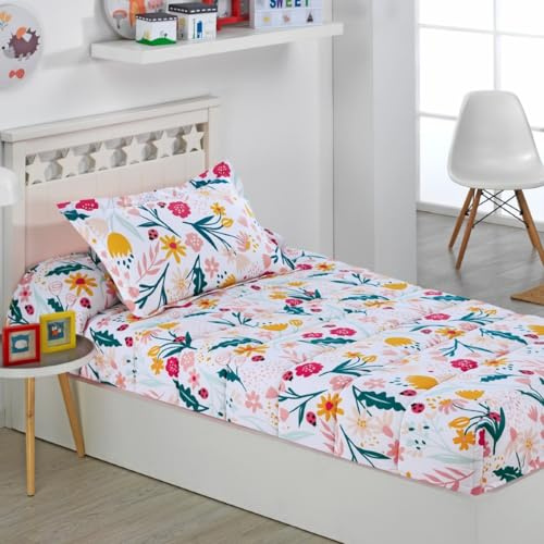 DHESTIA HOME - Edredón Ajustable Cama Nido, Litera, Cama 90 y Cama 105 Infantil y Juvenil - Color Color M, Talla Cama 90
