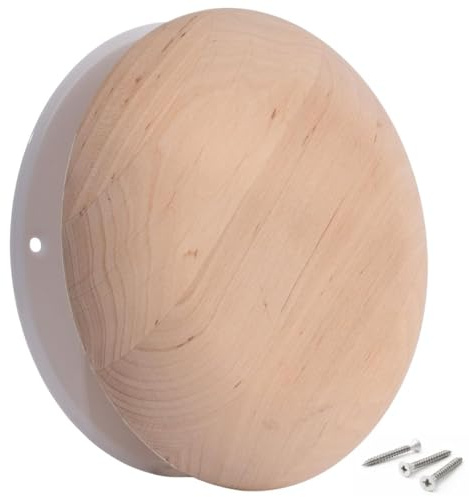ABOUT VENT 4 inch Wooden Adjustable Vent Cover (Free of Resin) - Round Ventilation Diffuser for Wall and Ceiling - Supply and Exhaust Sauna Ventilation - Black Alder Wood Adjustable Air Valve