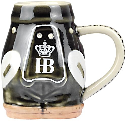 Hofbräuhaus München Schnapsglas mit henkel 60 ml Lederhose Original Stamperl | Shotglas mit HB-Logo| Schnapsbecher|Perfekt für den Kleinen Hochprozentigen|Geschenkidee für Herren und Damen