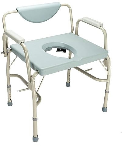 Chaise percée bariatrique à accoudoirs tombants ProCare Plus - Toilettes robustes à hauteur réglable for aide à la mobilité - Supporte jusqu'à 500 lb - Accoudoirs confortables et conception robuste -
