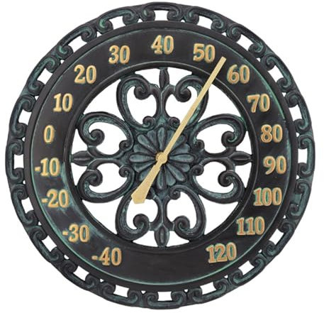 Termometro appeso all'aperto - Gasso di temperatura decorativo esterno interno | Elegante cartello termometro montato a parete per recinzione, giardino, patio, cortile, portico anteriore, ingresso, ac