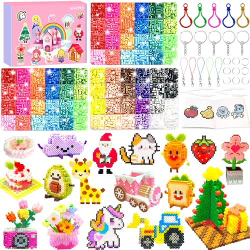 5MM Fuse Beads Kit for Kids, 72 Colors Fuse Bead Set Including Pegboards, Ironing Papers and Accessories, 3 Boxes Iron Beads, DIY Craft Gift for Kids Creatives Toys Gifts for Girls & Boys Age 5+