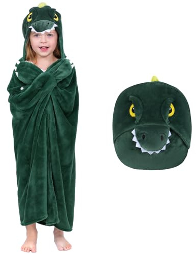 MSISILY Flauschig Kuscheldecke Mit Ärmeln, Dinosaurier Tragbare Decke Sofa Decke Geschenk für Frauen