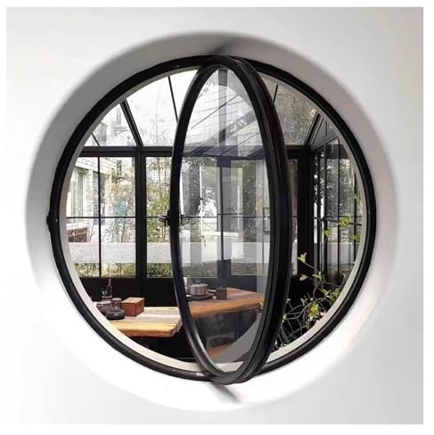 SZITW Fenêtre Ronde rotative à axe Central, hublot décoratif pour Cuisine et Maison avec poignée, fenêtre d'observation pour Ventilation intérieure (40 cm/15,7)