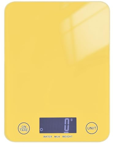 Bilancia da cucina bariatrica giallo crema da cucina 5 kg/5 g, bilancia da cucina digitale con 4 unità per (utente) (utente) (utente) pesa para comida