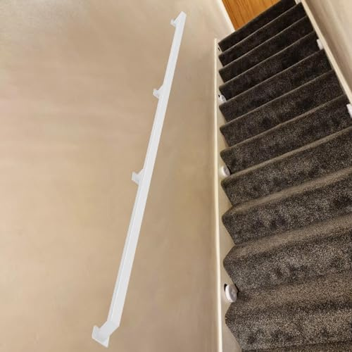 Junvstor Pasamanos de Escalera de 1 a 20 pies para Interiores, de Hierro Blanco, para escaleras, industriales, de Pared, Resistentes, para lofts, porches y terrazas.(180cm)