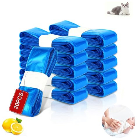 20 Pack Nappy Bin Refill Bags, Nappy Bin liners for Most Standard Nappy Bins, Suitable for Baby Nappy Disposal Suitable for All Nappy Bins and Cat Litter Disposal Bins 4.5M
