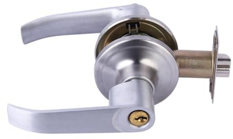 OUNONA Serratura Maniglia Porta in Acciaio Inox Barre con Chiavi Blocco Sicurezza per Interni Casa e Hotel Adatta Porte Legno Design Silenzioso e Resistente