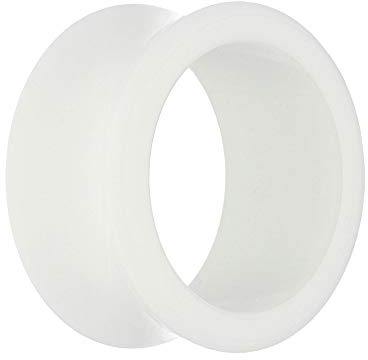 Treuheld® Double Flared Flesh Tunnel | Weiß | Kunststoff