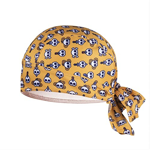 ShopINess Gorro Bandana Ciclismo para Bicicleta y Deportes Outdoor Mini Calaveras (Amarillo)