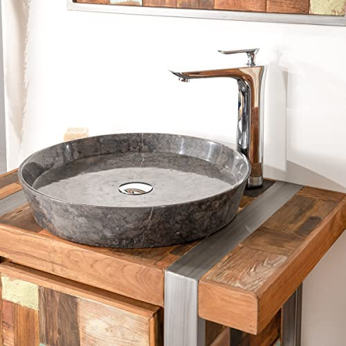 Wanda collection - Vasque à Poser en marbre pour Salle de Bain Malo 45 Noir