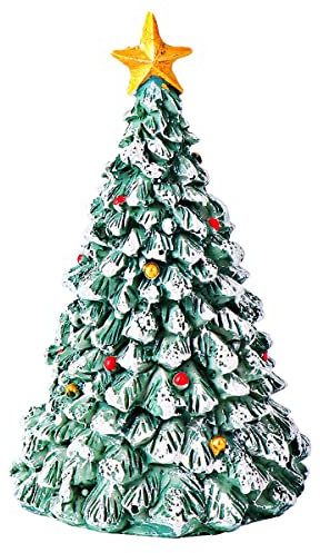 Wakauto Adorable Decorative Mini Christmas Tree, Desktop Ornament Model Resin Tree, Pine Trees Decor Miniature Tree for Xmas Decoration for Kids