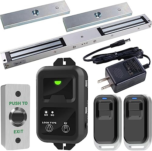 UHPPOTE Cerradura de Puerta Exterior Doble Magnética Eléctrica 600 Libras con Control Remoto