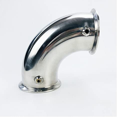 UVERLY 1,5 -4 90-Grad-Rohrbogen mit Schutzrohr 4,2 mm und 6,2 mm, Tri-Clamp-Verbindungs-Ellbogen-Rohrverschraubung, SS304 (Size : 102mm)