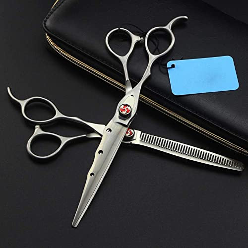 Professionelle Friseurschere für Linkshänder, Haarschneide-Set, Haarwerkzeuge, Haarschere, gerade Schere, Ausdünnung, Friseurschere, Salon, 7,0 Zoll, B, 7-Zoll-Set