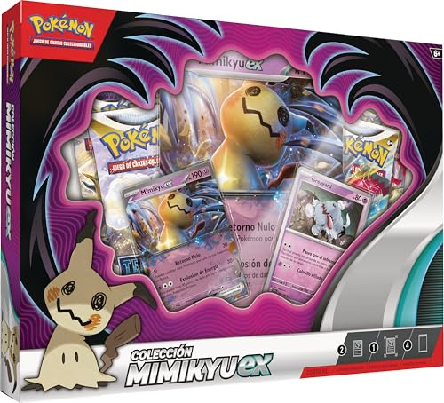Pokémon: Colección Mimikyu ex (2 Cartas holográficas de promoción, 1 Carta holográfica de Gran tamaño y 4 Paquetes de Mejora)