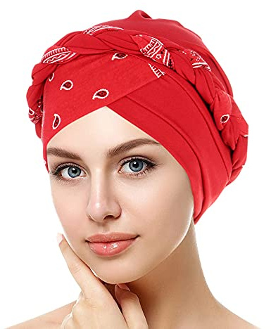 Bonnet de turban pour femme avec fleur élégante - Bandana élastique, foulard islamique, bonnet pour chimio, coiffe musulmane, casquette pour chimiothérapie, couvre-chef pour perte de cheveux et cancer