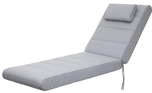 HOBBYGARDEN Outdoor/Indoor, Sitzkissen, Sitzpolster, Gartenmöbel Kissen, für Stuhle oder Liege, Polster, Sofa, 204 x 60 x 10 cm, Asche