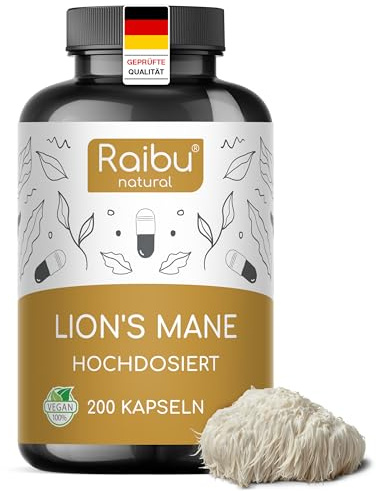 Melena de Leon 58.500 mg (30:1) por dosis diaria - Alta absorción Lions Mane (Hericium erinaceus) con vitamina C y pimienta negra - 30 % polisacáridos, 5 % betaglucanos - Sin OGM y Sin gluten