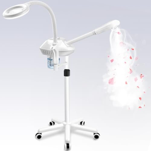 Professional Facial Steamer for Deep Hydration,2in1 Ozone Face Steamer with 5X Magnifying Lamp,Suitable for Home Use or Beauty Spa Deep Cleansing and Hydration
