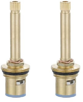 2 Pcs Tap Cartridge Valve, 1/2 Brass Stem Disc Cartridge Faucet Repair Replacement Parts for Bathroom Kitchen Sink Tap, Random Color (82MM)