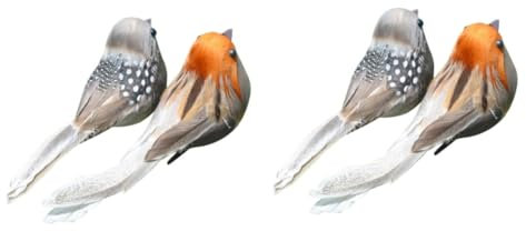 BESPORTBLE 2 Sets Vogelornamente Für Zuhause Künstliche Vögel Spatzenornament Vogeldekor Clip-Stil 6 Stück X 2