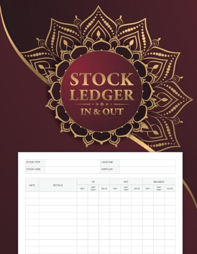 Stock Ledger In And Out Logbook: Inventory Log Book For Tracking Your Purchases and Sales Inventory
