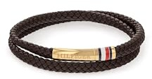 Tommy Hilfiger Jewelry Bracelet pour Homme avec Cuir Tressé à Double Tour – Disponible en Marron, Noir ou Bleu