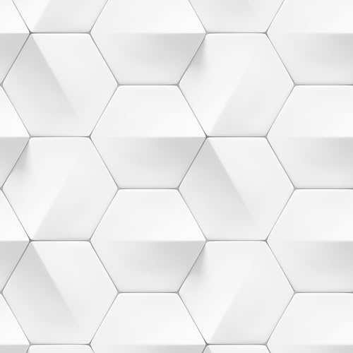 GOYAPRINT Vinilo Adhesivo Azulejos Hexagonales 40x250 cm Papel Pintado Autoadhesivo para Pared Muebles Cocina y Baño (Azulejo Hx)