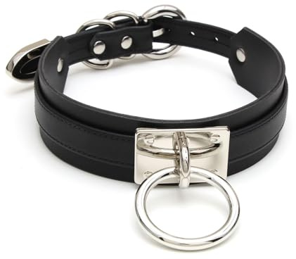 lalatia Damen O Ring Choker Halsband Kunstleder Halskette für Frauen