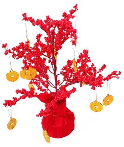 RORPOIR Glücksbaum-Dekoration Für Schreibtisch Neujahrs-geldbaum Aus Hochwertigem Material Chinesische Neujahrs-Dekoration Dekorativer Geldbaum Schreibtisch-Ornament