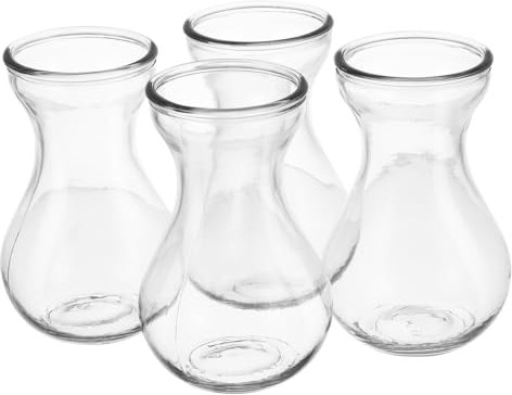 ORFOFE 4pièces Vase Verre Transparent pour Jacinthe Hydroponique Pot Verre Fleur Stable Et Facile à Nettoyer Petit Vase Décoratif pour Maison Et Bureau