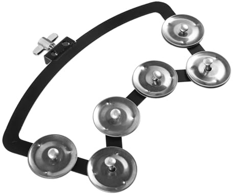 LALADEFIEE Montierbares Tamburin Mit Silbernen Schellen Aluminiumlegierung Und Abs Langlebiges Handglocken-instrument Für Schlagzeuger Präziser Klang Glatte Kanten Geeignet Für Snare Drum Anf