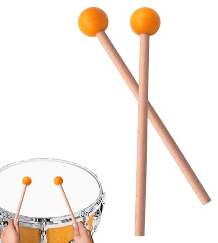 Generisch Gummischlägel Percussion, Xylophonschlägel mit Gummikopf | Tongue Drum Mallets Percussion Sticks Hammer mit Holzgriff Musikinstrumentenzubehör