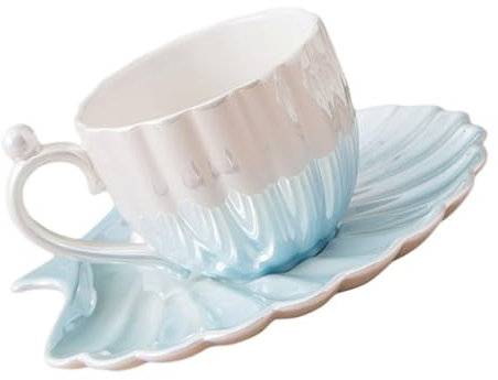 Amosfun Tazze Da Caffè in Ceramica Con Piattino Tazze Da Tè Pomeridiano Kit Per Per Casa Ufficio Ristorante