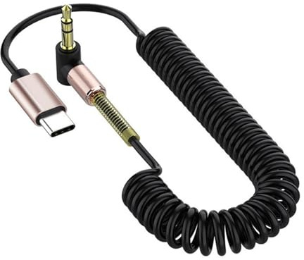 Adattatore Audio USB Tipo C a Jack Aux 3,5 mm - Cavo Maschio Retrattile per Altoparlante Stereo Auto con Trasmissione del Segnale Costante