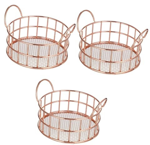 Alipis 3pcs Multipurpose Metal Storage Basket Wire Snack Bin Fruit Basket for Home Office