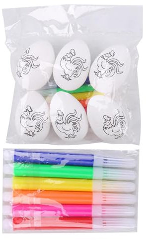 Nuyhadds Uova di Pasqua da dipingere per bambini, kit doodle uova di Pasqua | Attività artistiche di Pasqua,Kit da colorare per tinture per uova 6X, cestini pasquali per ragazze e ragazzi