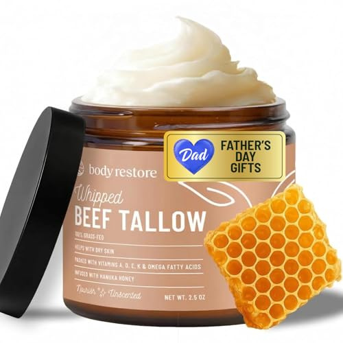 Body Restore Whipped Beef Tallow Balm – Mothers Day Gifts for Mom, Grass Fed Moisturizer for Face and Body, Birthday Gifts for Women, Self Care – Unscented