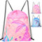 EOAMGO Schwimmtasche Kinder, Sportbeutel Turnbeutel Mädchen, Sporttasche Mädchen, Sportrucksack Kinder Rucksack, Meerjungfrau Tasche, Badetasche Schwimmbeutel Wasserdicht mit Kordelzug (Rosa)